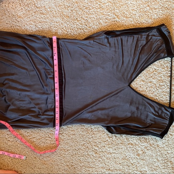 Diesel Short Sleeve Dress Size Medium Satin Grey with Black Trim Casual Cool - Picture 12 of 12